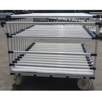 Chariot de manutention mobile multi-niveaux à tubes et étagères pour entrepôt, personnalisable, à prix bas