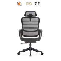 Chaise de bureau ergonomique pivotante en maille avec appui-tête réglable et support lombaire pour poste de travail