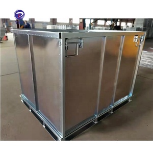 High quality galvanized transport rubber heavy duty steel stacking collapsible pallet box
