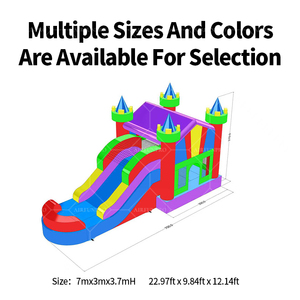 Castillo Hinchable Comercial al por Mayor con Tobogán Acuático Blanco, Combo de Juegos Inflables para Niños, Mini Casa de Rebote para Alquiler en Fiestas - Product Image 6
