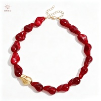 Collier ras du cou minimaliste en résine perlée, forme baroque irrégulière, dégradé multicolore, chaîne de clavicule, bijoux tendance, vente en gros OEM