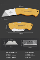 Couteau utilitaire rétractable à changement rapide, lame verrouillable, coupe-boîte pliant, couteau de poche en acier, pliable, en aluminium, pour carton
