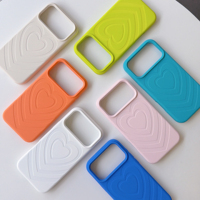 Coque de téléphone 3D Cœur pliable effet froissé tendance pour iPhone 18 Pro Max, 18 Pro, 18 et iPhone 17 Pro – Housse intégrale en silicone doux mat