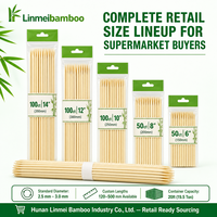 Bâtonnets de bambou durables de 3,0 mm pour barbecue, 20 cm, avec fibres résistantes pour brochettes de poulet satay, pour robots culinaires