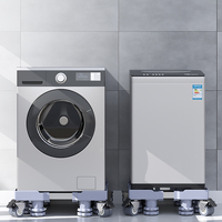 Chariot pliable mobile réglable pour réfrigérateur et lave-linge, utilisation pour le rangement des articles divers