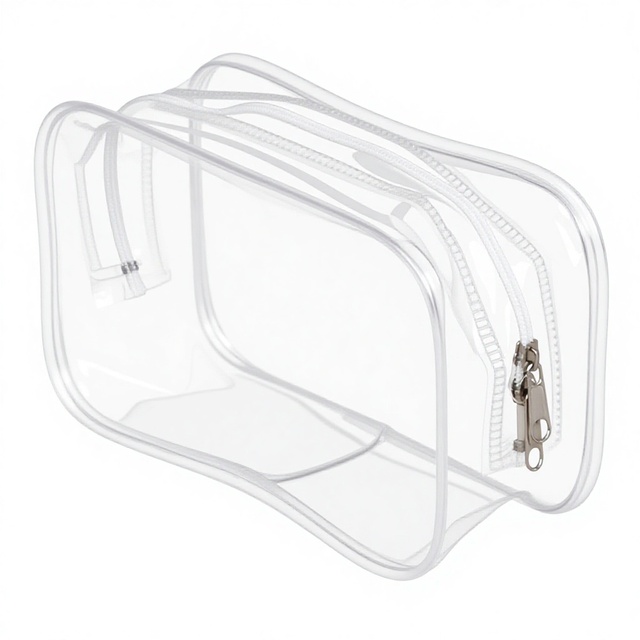 Wholesale Promotional Recyclable EVA Material Medium Makeup Bag Clear PVC Travel Cosmetic Bag Custom Logo Beauty Packaging