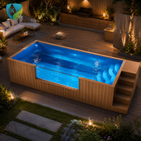 Piscine en fibre de verre de 40 pieds avec design modulaire, écologique et durable pour les projets hôteliers