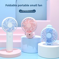 Ventilateur de table rechargeable personnalisé avec logo, mini-refroidisseur d'air portable pour bureau et extérieur, ventilateur à main avec base