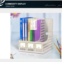 JIELISI – porte-documents de bureau A4, organisateur de bureau personnalisé, 3 colonnes, porte-magazines, plastique de haute qualité
