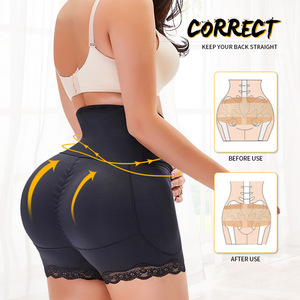 Qingge Tummy Control <b>Hip</b> Shaping Pants With Sponge <b>Pads</b> <b>For</b> Buttocks Lifting And Shaping Dark Skin Color - Product Image 2