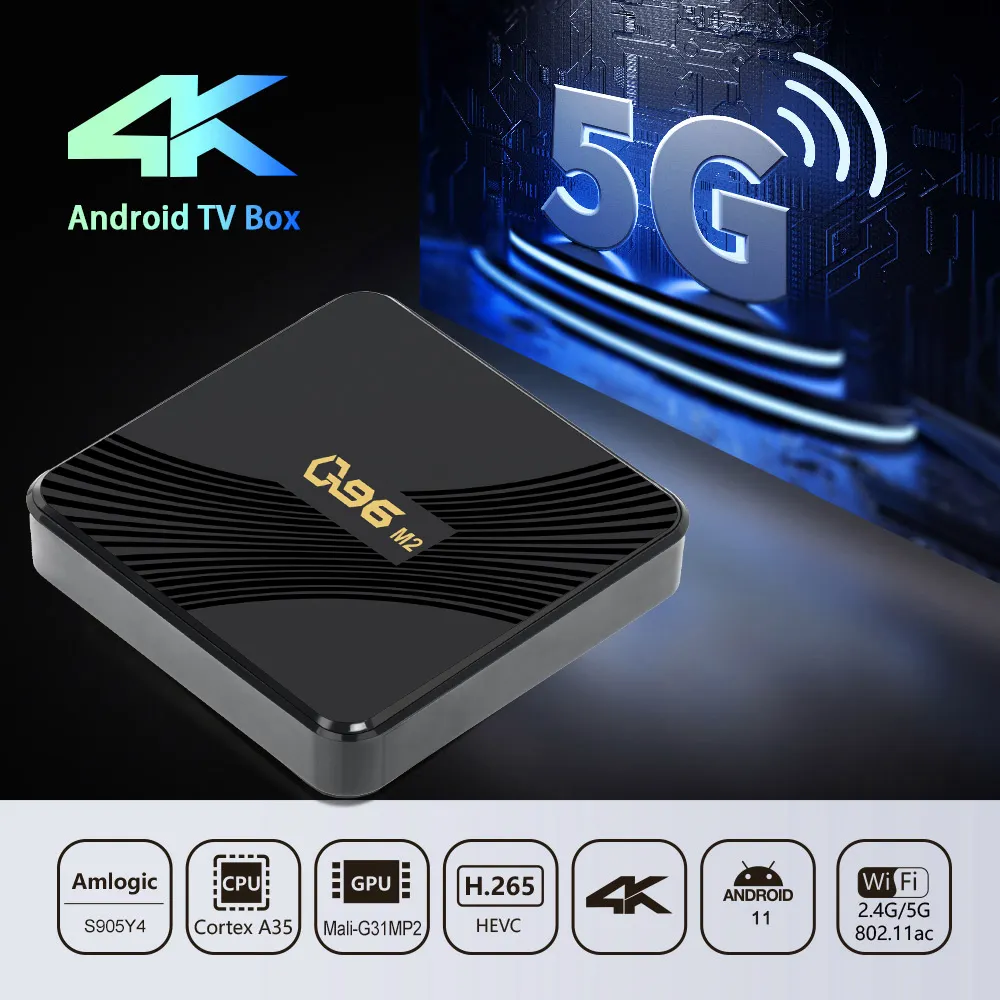 Byintek Q96 M2 Android 11 quốc tế giá rẻ nhất Internet TV Set Top Box 4K với 16GB ROM hỗ trợ 3D trò chơi video HD