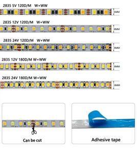 Tunable Color SMD2835 Flexible <b>Strip</b> 8MM PCB DC12V 3Years Warranty LED <b>Strip</b> for Home Shop&Mirror Lighting - Product Image 3