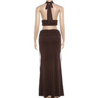 NOUVEAU STOCK Ensemble deux pièces pour femmes avec paillettes, haut de bikini triangle et jupe scintillante, ensemble streetwear élégant, tailles S-L
