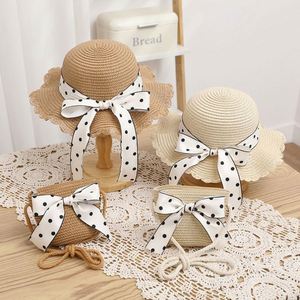 2024 New Arrival Summer Girls Bowknot Children <b>Straw</b> <b>Hat</b> and Bag Set with Hand Embroidery Sports Beach Travel Casual - Product Image 3