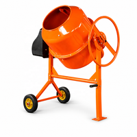 Bétonnière électrique portable mini, mélangeur de ciment et de mortier mobile avec roues pour la maison et les petits chantiers de construction