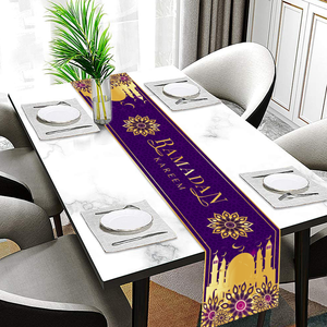 थोक मबारक टेबल धावक मुद्रित पॉलिएस्टर इस्लेमिक मुस्लिम पार्टी की सजावट रामदान खेरेम को होम डेकोर टेबल रनर के लिए - Product Image 4