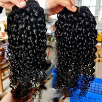 Extensions de Cheveux Humains Bouclés Pixie Afro Bouncy, Tissage de Cheveux Vierges Naturels Jerry Curly en Promotion