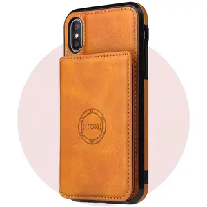 Iphone için cüzdan durumda, pu deri Flip Folio kılıf kart sahipleri ile Rfid engelleme Kickstand telefon kılıfı