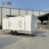 Remorque toilettes mobiles multi-emplacements à 2 portes, personnalisable, pour événements, construction, mariages et festivals