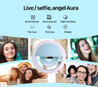 Rk12 Nouveau Portable Led Selfie Anneau Lumière Rechargeable Portable Flash Lampe Cli