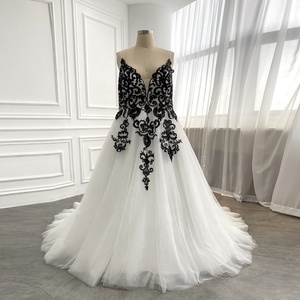 black and white wedding dresses plus size