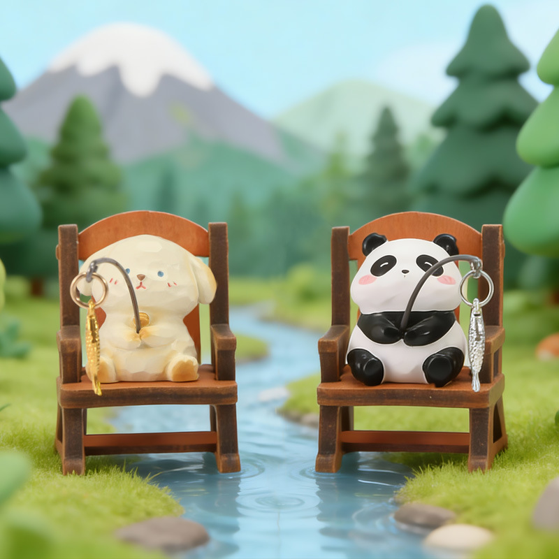 Figurine de pêche [Chiot et Panda]