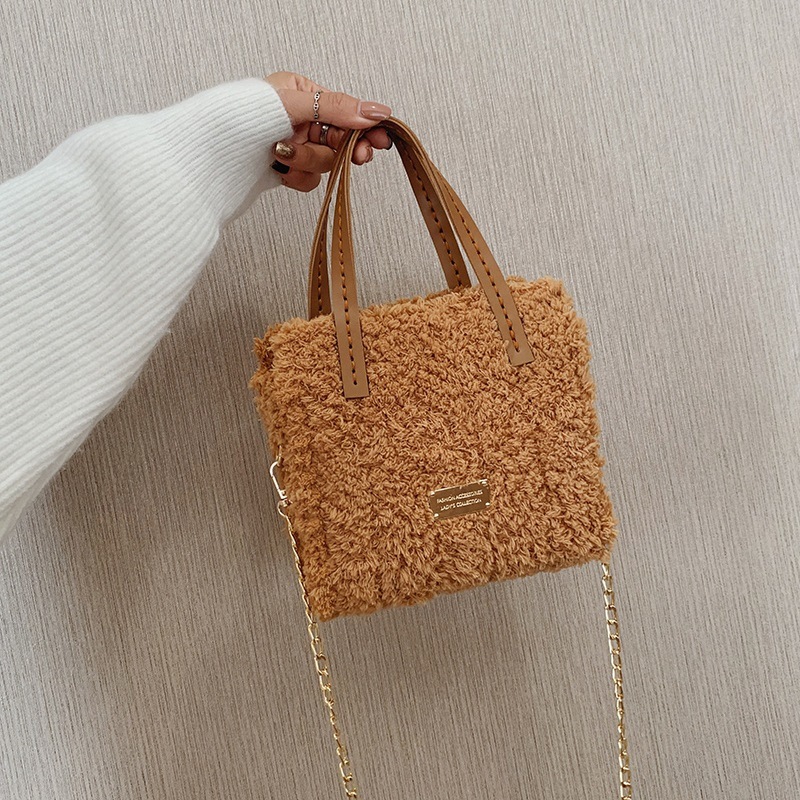 Kit de bolsas de ganchillo y tejido DIY marrón