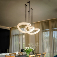 Suspension en marbre espagnol entièrement en cuivre Moderne Minimaliste Luxe Designer Restaurant Villa Modèle Chambre Longue Lumière LED