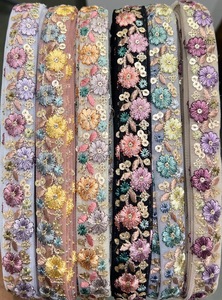 Garniture en dentelle de couture en coton brodé de fleurs vintage dentelle écologique pour vêtements chapeau robes bricolage approvisionnement d'usine - Product Image 3