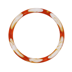 Poignées de sac rond en résine marbre orange, style marbre, personnalisé, pour femmes, nouveauté, 1 pièce - Product Image 3