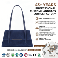 Tas Tote Lipat Trapesium Suede Navy Dengan Penutup Magnetik Mewah Elegan Bergaya Chic Sehari-hari Tas Tote Wanita OEM Custom