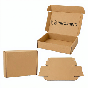Caja De Envío Ondulada INNORHINO Ecológica Con Papel Dorado/Plateado Y Relieve - Product Image 1
