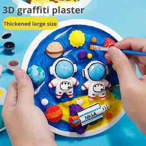 子供の手作り絵画おもちゃカラーリング3D塗装プラスチック人形白石膏落書きキット - Product Image 4