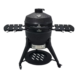 Middle Size 22 Inches Adjustable Height Ceramic Kamado Charcoal <strong>BBQ</strong> Grill with Smokeless Design and Stable Steel <strong>Stand</strong> for Party - Product Image 6