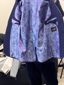 Completo Tre Pezzi Classico Blu a Quadri di Alta Qualità all'Ingrosso, Abiti Slim Fit Italiani <span class=keywords><strong>Color</strong></span> Vino per Uomo o Donna - Product Image 2