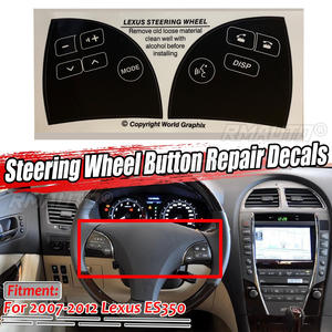 Nuevas pegatinas de reparación de botones de volante de coche en negro mate para Lexus ES350 2007-2012, para reparar botones rotos y mejorar botones desgastados. - Product Image 1