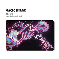 Autocollants de cartes bancaires holographiques brillantes de différentes conceptions d'anime personnalisées amovibles et transparentes à petite puce
