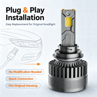 Ampoule de phare LED universelle 300W, lampe LED automobile haute puissance, système de refroidissement en aluminium, Plug and Play, accessoires pour phares de voiture