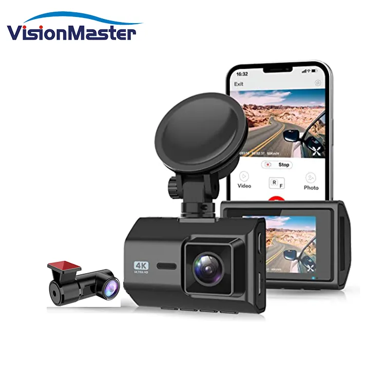 best 4k full hd car recording security camera dual lens dash cam front and rear