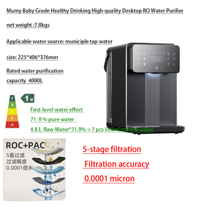 เครื่องกรองน้ำดื่มระบบ Reverse Osmosis แบบตั้งโต๊ะขนาดเล็ก 100G พร้อมระบบทำน้ำร้อนและน้ำเย็นทันที ติดตั้งง่าย ไม่ต้องติดตั้งเครื่องทำน้ำเย็น - Product Image 2