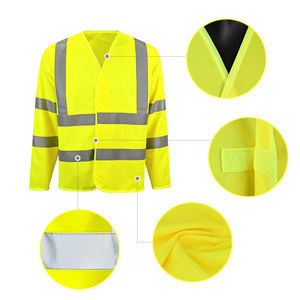 Chaleco Reflectante <span class=keywords><strong>de</strong></span> Manga Larga para Todo Clima, Cobertura Completa <span class=keywords><strong>de</strong></span> Brazos, Alta Visibilidad, Poliéster, para Trabajo Nocturno en Equipos - Product Image 4