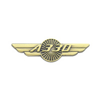 Badge et emblème en alliage de zinc plaqué argent, thème ailes d'ange, pour avions Boeing A380 A350 A330 A321 A319 - Vente en gros