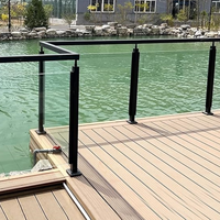Système de garde-corps en verre en acier inoxydable noir avec connecteur rotatif Colonne de clôture coupe-vent pour balcon extérieur