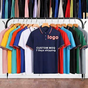 Polo pour homme personnalisable en gros, col montant, logo brodé, coupe ample, style formel, design uni, impression de marque - Product Image 2