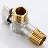 Valeur d'angle de débit en laiton raccord de plomberie vanne triangulaire vanne d'eau vanne d'arrêt d'angle pour robinet salle de bain évier de toilette
