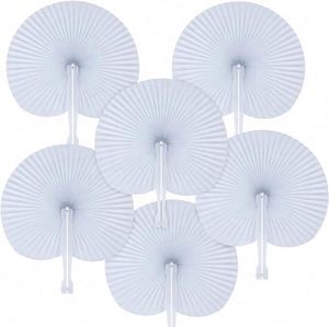 Éventail classique en bambou de 15 cm, motif cœur et cercle peint, pour décoration de mariage, de maison ou utilisation festive - Product Image 2