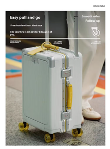 Dökülen tekerlekler ile 2025 son geniş kolu alüminyum valiz ön açılış seyahat çantası çok fonksiyonlu bavul denizaşırı stok - Product Image 3