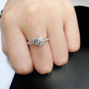 Bague de fiançailles en diamant et en argent, 4 en 1, couleur vvs momanite, pour femmes - Product Image 3