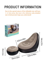 Autres articles pour bébés, Tube autoportant, Kit de bureau, Réparation, Jardin, Luxe, Adulte, Football, Relaxation, Noir, Chaise gonflable géante légère en forme de pression