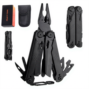 Couteau pliant <span class=keywords><strong>multifonction</strong></span> noir EDC, pince à lame, <span class=keywords><strong>outil</strong></span> <span class=keywords><strong>multifonction</strong></span> robuste avec clip pour réparation en extérieur, camping, randonnée - Product Image 1